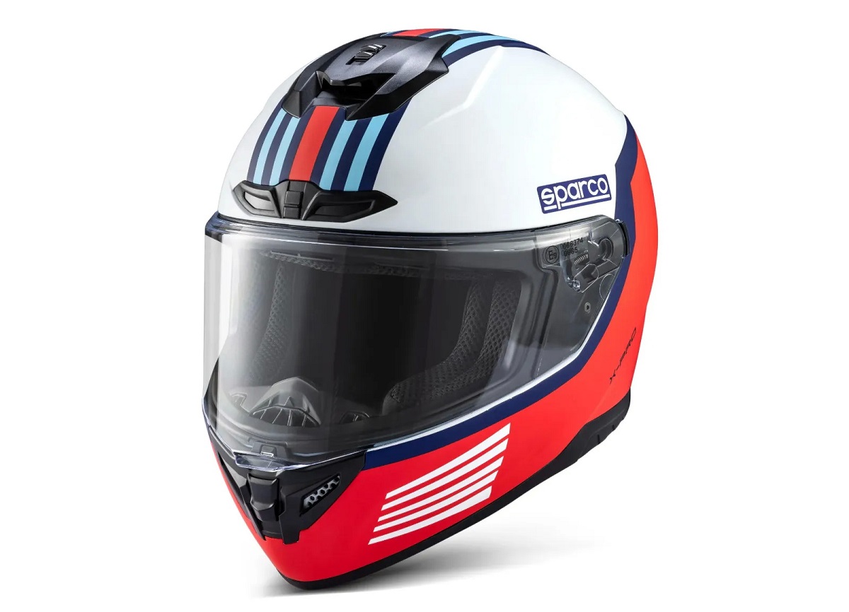 SPARCO X-PRO MARTINI RACING Шлем закрытый для картинга и трек-дней, (ECE 22.06), белый, размер L SPARCO X-PRO MARTINI RACING Шлем закрытый для картинга и трек-дней, (ECE 22.06), белый, размер L